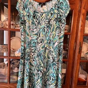 Ronni Nicole Print Dress with Slight Cap Sleeves